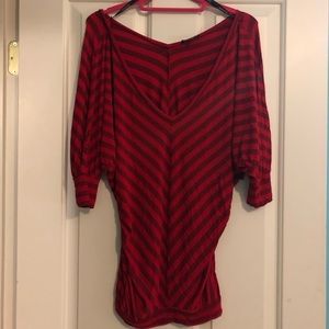 Bebe 3/4 Quarter Sleeved Chevron Top
